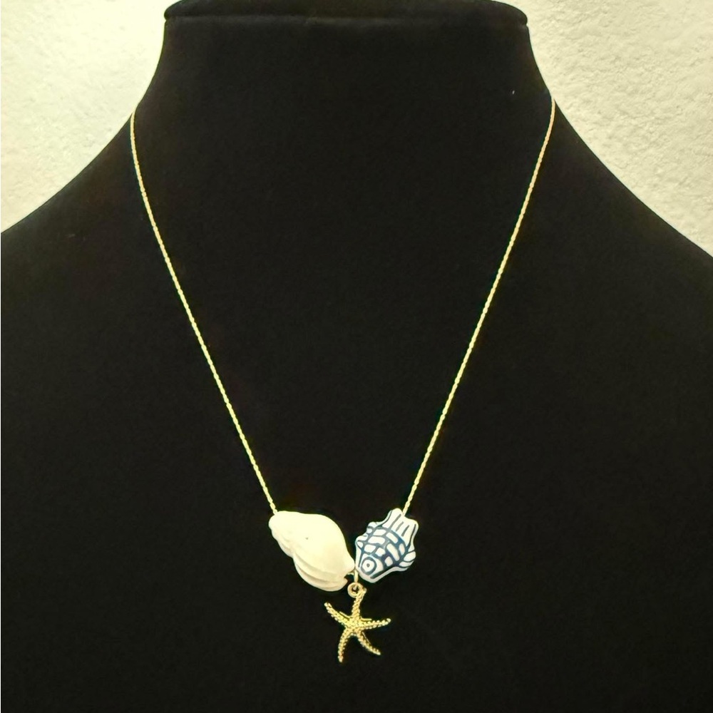 Gold Starfish and Shell Necklace